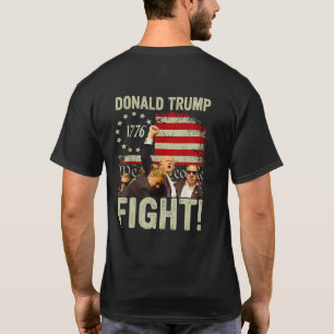 トランプ ファイト ファイト ファイト (背面) Tシャツ