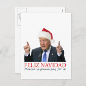 トランプ。フェリズ・ナヴィダメキシコが払う! シーズンポストカード (正面/裏面)