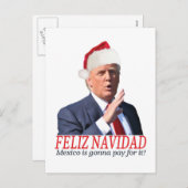 トランプ。フェリズ・ナヴィダメキシコが払う! シーズンポストカード (正面/裏面)