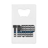 トランプ・ブルー・ラインの警察旗 クレジットカード栓抜き (正面)