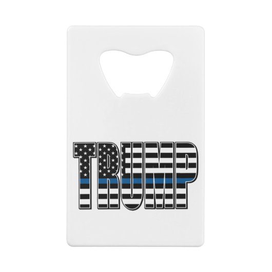 トランプ・ブルー・ラインの警察旗 クレジットカード栓抜き (裏面)