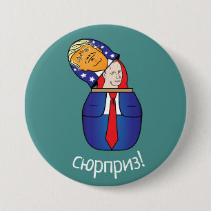 トランプ – プーチンロシアの人形 缶バッジ