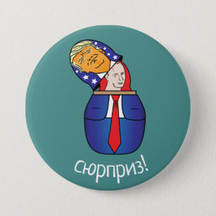 トランプ-プーチンロシアの人形 缶バッジ