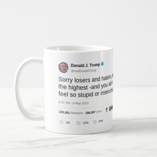 トランプ-ヘイターズと敗者! コーヒーマグカップ (左)