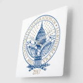 トランプ・ペンス大統領就任式ロゴ スクエア壁時計 (傾斜)