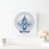 トランプ・ペンス大統領就任式ロゴ スクエア壁時計 (ホーム)