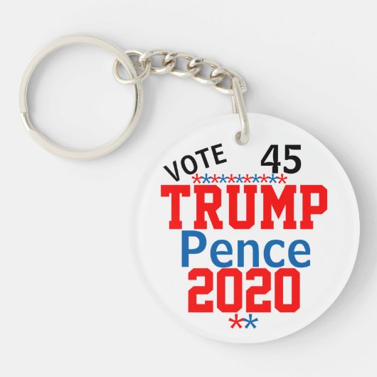 トランプ ペンス 2020 編集 名前 詳細 キーホルダー (正面)