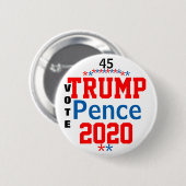 トランプ ペンス 2020 赤 白 青 缶バッジ (正面&裏面)