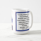 トランプ・マグショット、2023年8月24日の逮捕コメント コーヒーマグカップ (正面右)