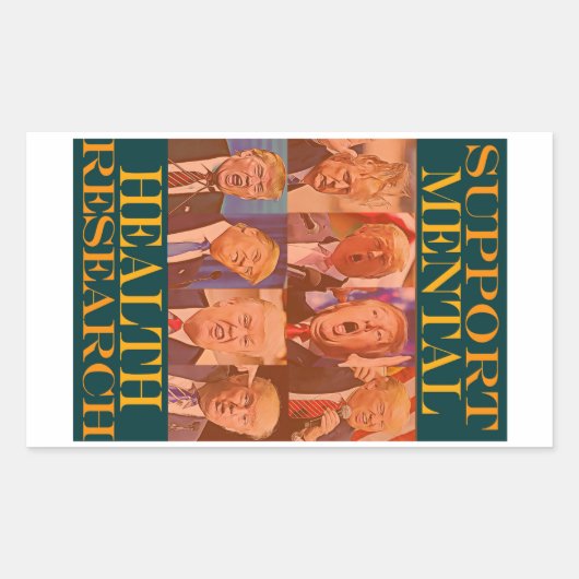 トランプ – メンタルヘルスを支える 長方形シール (正面)