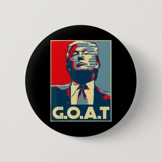 トランプ・ヤギ中指選挙2024共和党員 缶バッジ (正面)