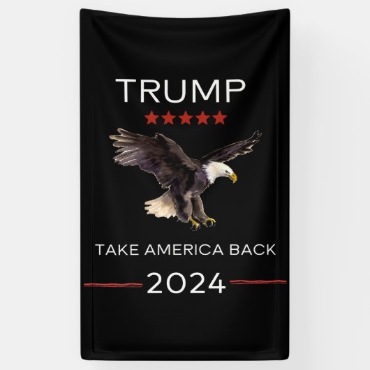トランプ・ラリーTake America Back 2024ビニールバナー 横断幕 (縦)