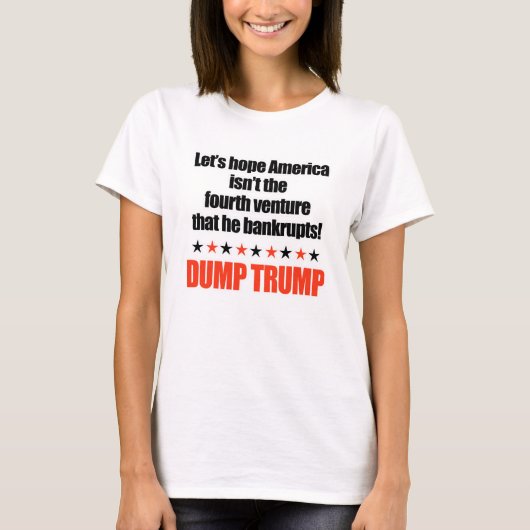 トランプ・レッツがアメリカを破産させないことを願う Tシャツ (正面)