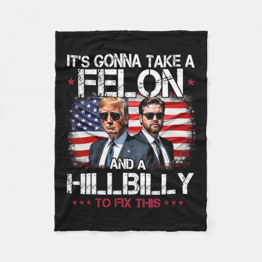 トランプ・ヴァンスそれはフェロンと丘のビルを取るつもり フリースブランケット (正面)