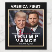 トランプ・ヴァンスの勝利の就任式アメリカ初 ワインラベル (シングルラベル)
