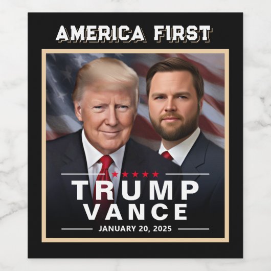 トランプ・ヴァンスの勝利の就任式アメリカ初 ワインラベル (シングルラベル)