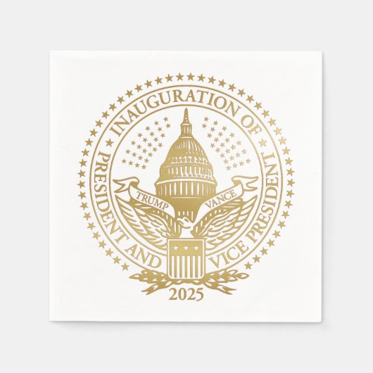 トランプ・ヴァンス大統領就任式ロゴ スタンダードカクテルナプキン (正面)