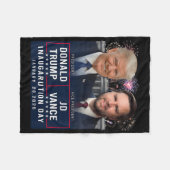 トランプ・ヴァンス就任式の日2025ドナルド・トランプJd フリースブランケット (正面(横))