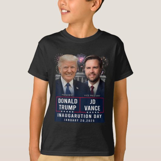 トランプ・ヴァンス就任式の日2025ドナルド・トランプJd Tシャツ (正面)