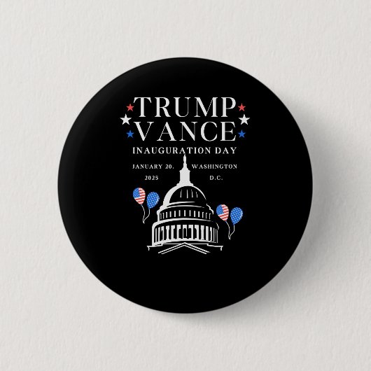 トランプ・ヴァンス就任式の日 缶バッジ (正面)