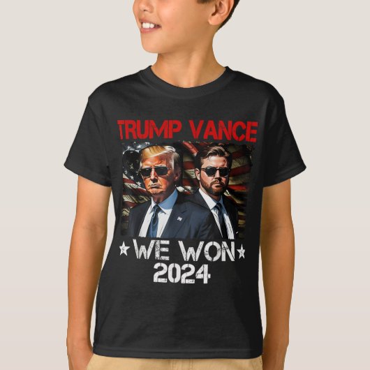 トランプ・ヴァンス我々は就任式の日2025で勝利47th tシャツ (正面)