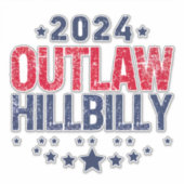 トランプ・ヴァンス2024アウトローのヒルビリー米国国旗 シール (正面)