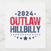 トランプ・ヴァンス2024アウトローのヒルビリー米国国旗 ワインラベル (シングルラベル)