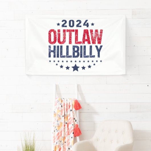 トランプ・ヴァンス2024アウトローのヒルビリー米国国旗 横断幕 (インサイチュ)