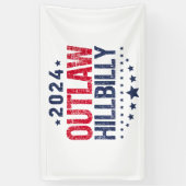 トランプ・ヴァンス2024アウトローのヒルビリー米国国旗 横断幕 (縦)