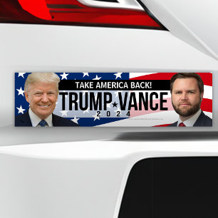 トランプ・ヴァンス2024アメリカを連れ戻す引用文写真 バンパーステッカー