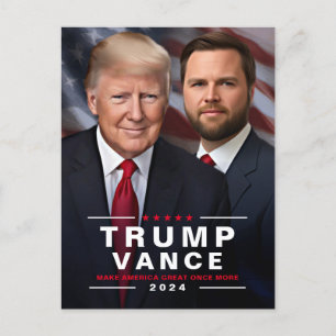 トランプ・ヴァンス2024キャンペ大統領のーン ポストカード