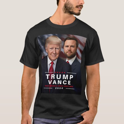 トランプ・ヴァンス2024キャンペ大統領のーン Tシャツ (正面)