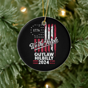 トランプ・ヴァンス2024ドナルド・トランプのアウトロー・ヒルビリー セラミックオーナメント
