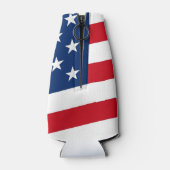 トランプ・ヴァンス2024写真なびくアメリカ国旗 ボトルクーラー (裏面)