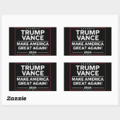 トランプ・ヴァンス2024大統領JD Vance Vice MAGA 長方形シール (シート)