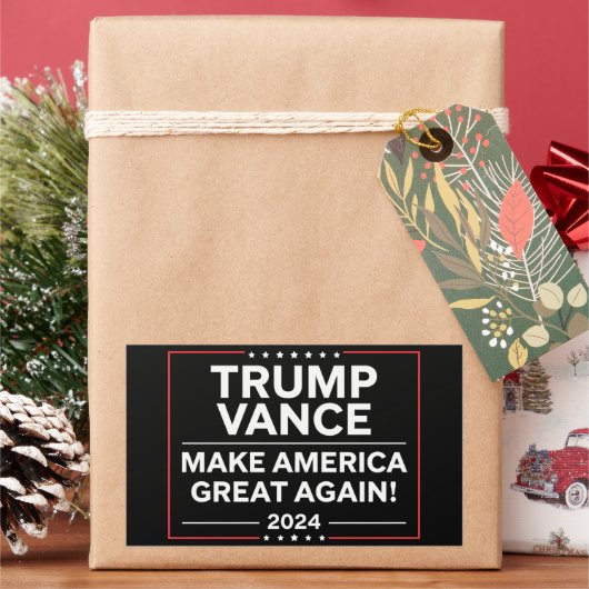 トランプ・ヴァンス2024大統領JD Vance Vice MAGA 長方形シール (クリスマス)