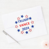 トランプ、ヴァンス2024年選挙ステッカー ラウンドシール (封筒)