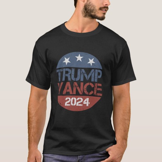 トランプ・ヴァンス2024米大統領選挙パット Tシャツ (正面)
