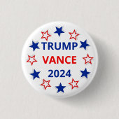 トランプ、ヴァンス2024選挙ボタン 缶バッジ (正面)