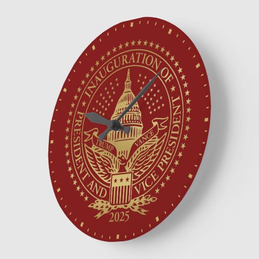 トランプ・ヴァンス2025年就任式の日 ラージ壁時計 (傾斜)