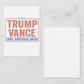 トランプ・ヴァンス、アメリカを取り戻す選挙投票USA ノートカード (正面/裏面)