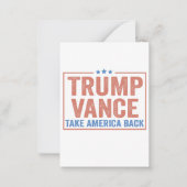 トランプ・ヴァンス、アメリカを取り戻す選挙投票USA ノートカード (正面)