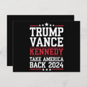 トランプ・ヴァンス・ケネディがアメリカを再び連れ戻す ポストカード (正面/裏面)
