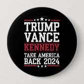 トランプ・ヴァンス・ケネディがアメリカを再び連れ戻す 缶バッジ (正面)