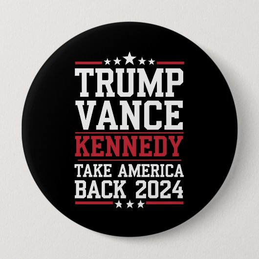 トランプ・ヴァンス・ケネディがアメリカを再び連れ戻す 缶バッジ (正面)