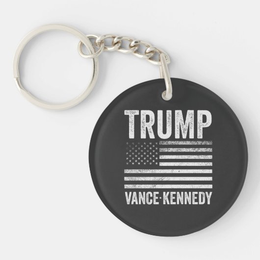 トランプ・ヴァンス・ケネディ選挙2024米国国旗 キーホルダー (正面)