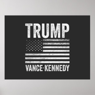 トランプ・ヴァンス・ケネディ選挙2024米国国旗 ポスター