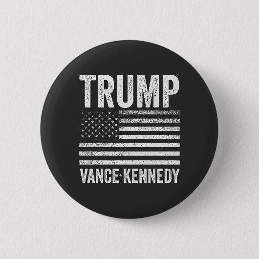 トランプ・ヴァンス・ケネディ選挙2024米国国旗 缶バッジ (正面)