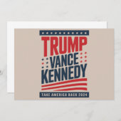 トランプ・ヴァンス・ケネディ2024年アメリカを連れ戻す 招待状 (正面/裏面)