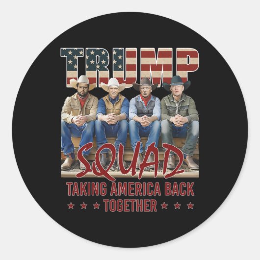 トランプ・ヴァンス・ケネディ・エロン分隊がアメリカ・ビックを奪う ラウンドシール (正面)